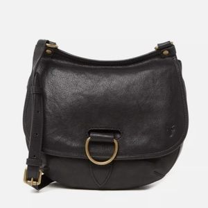 Frye Lucy Black Leather Crossbody Bag